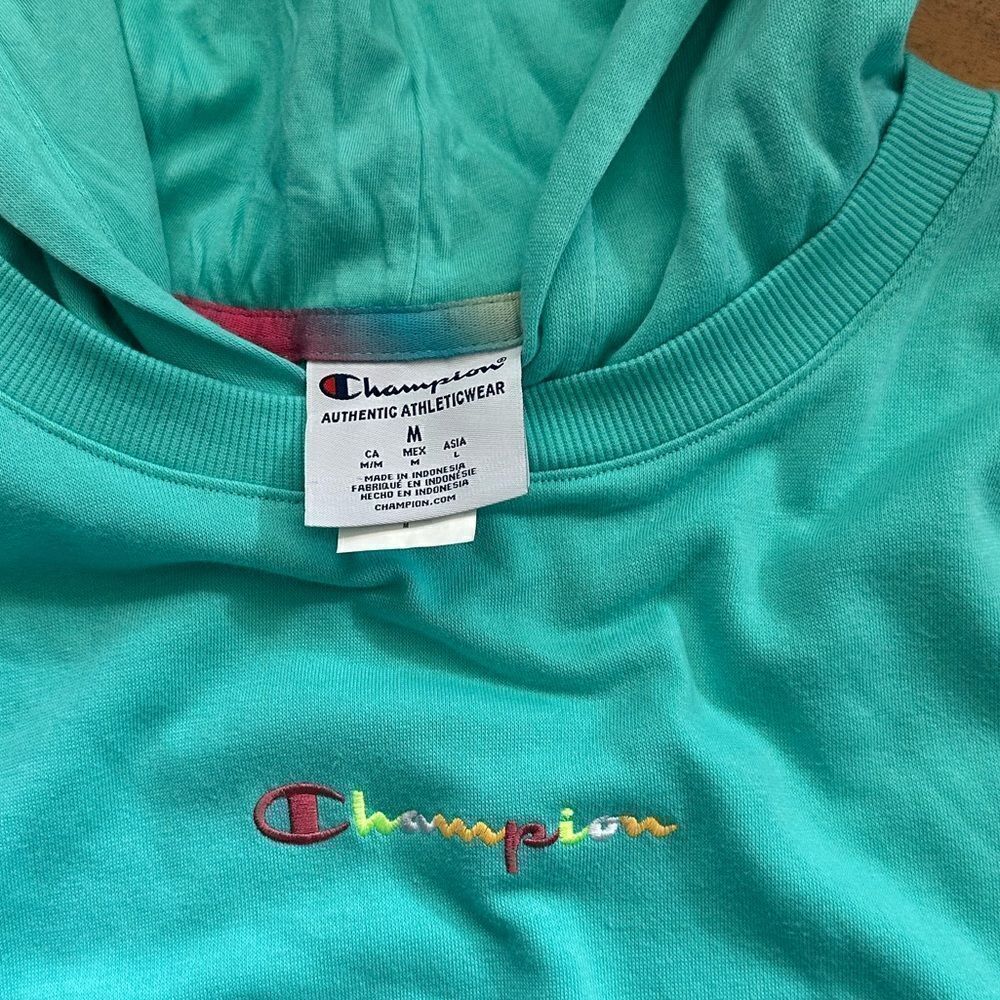 NWOT Champion Lightweight hoody Teal Med - Picture 2 of 5